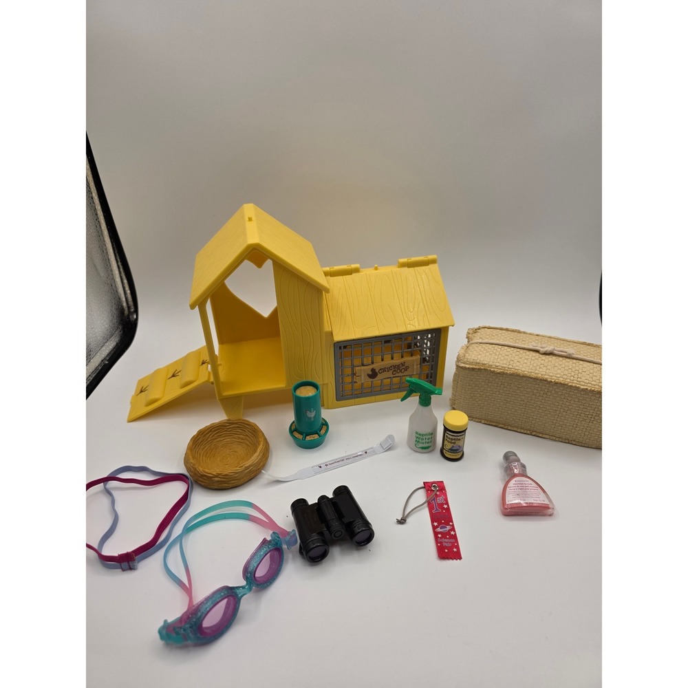 American Girl Doll Accessory Lot Blaire Wilson Chicken Coop Science Fair Goggles